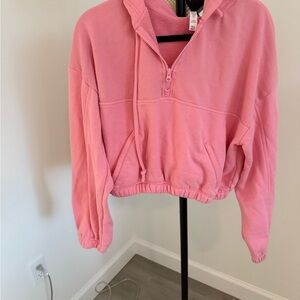 ALO Yoga Pink Cropped Hoodie